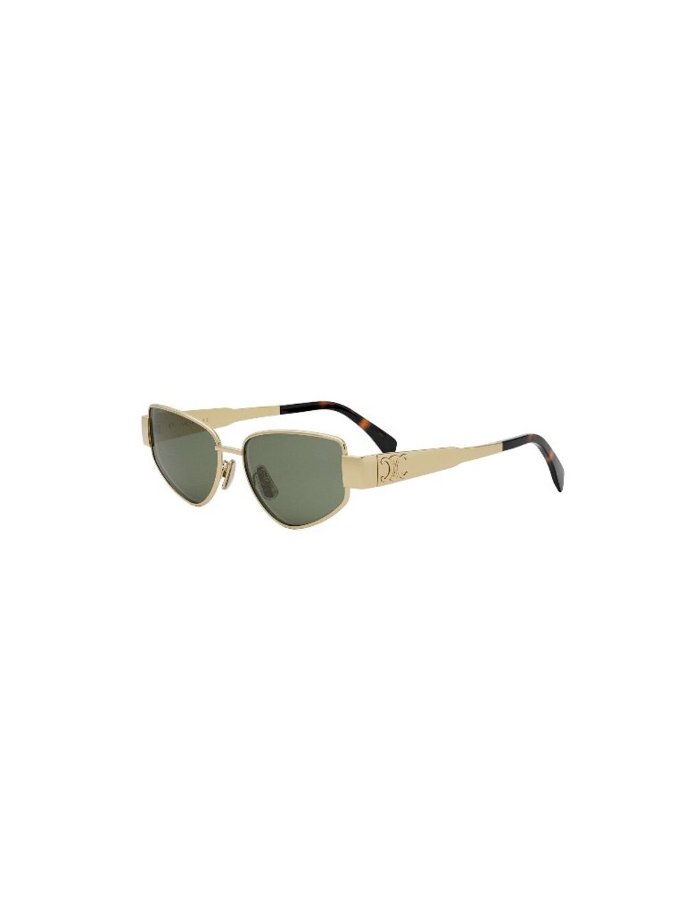 New CELINE Women's Sunglasses Metal Frame TRIOMPHE CL40293U 30N 55 Gold Cat Eye
